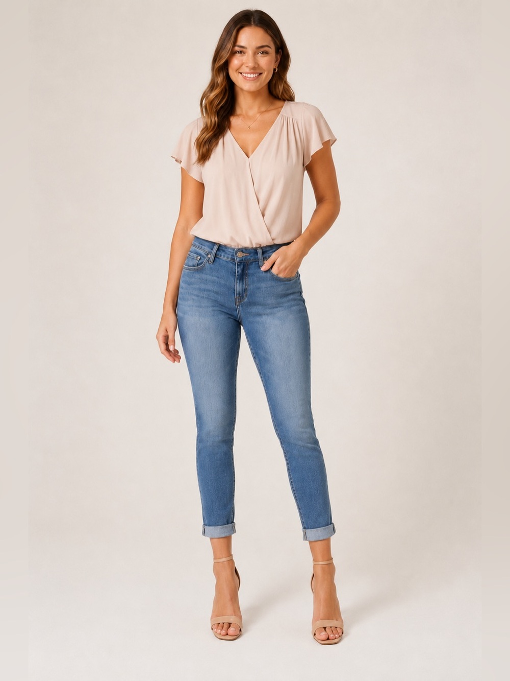 Jessica Simpson Women’s Rolled Crop Skinny Jeans Blue Size 6/28